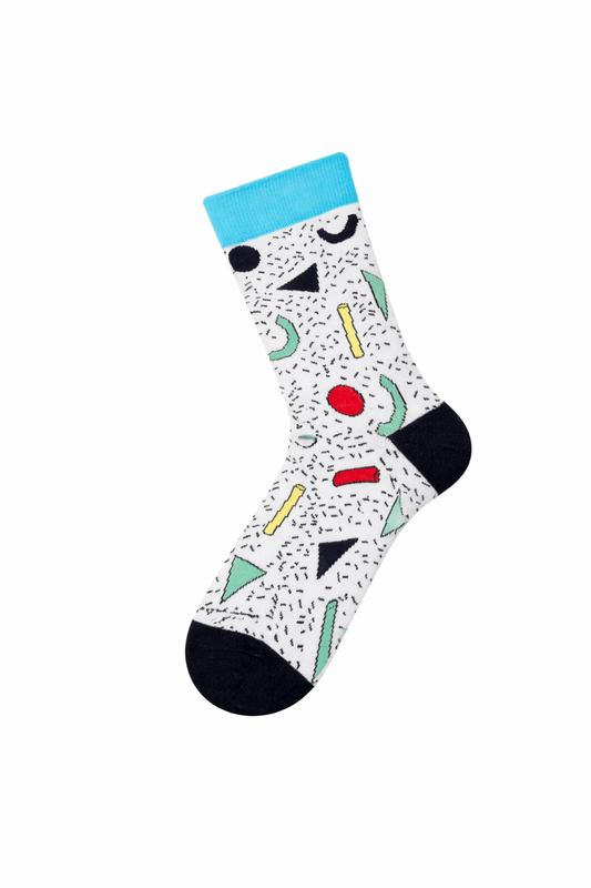 FUNNYSOXX Erkek Soket Çorap , Geometrik Desen (39–46) Likralı Konforlu Çorap - funnysoxx