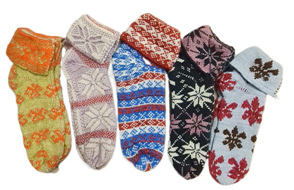 FUNNYSOXX Kadın Yün Patik Çorap – Özel Kutulu, Desenli, Sıcak Tutan Kışlık Çorap - funnysoxx