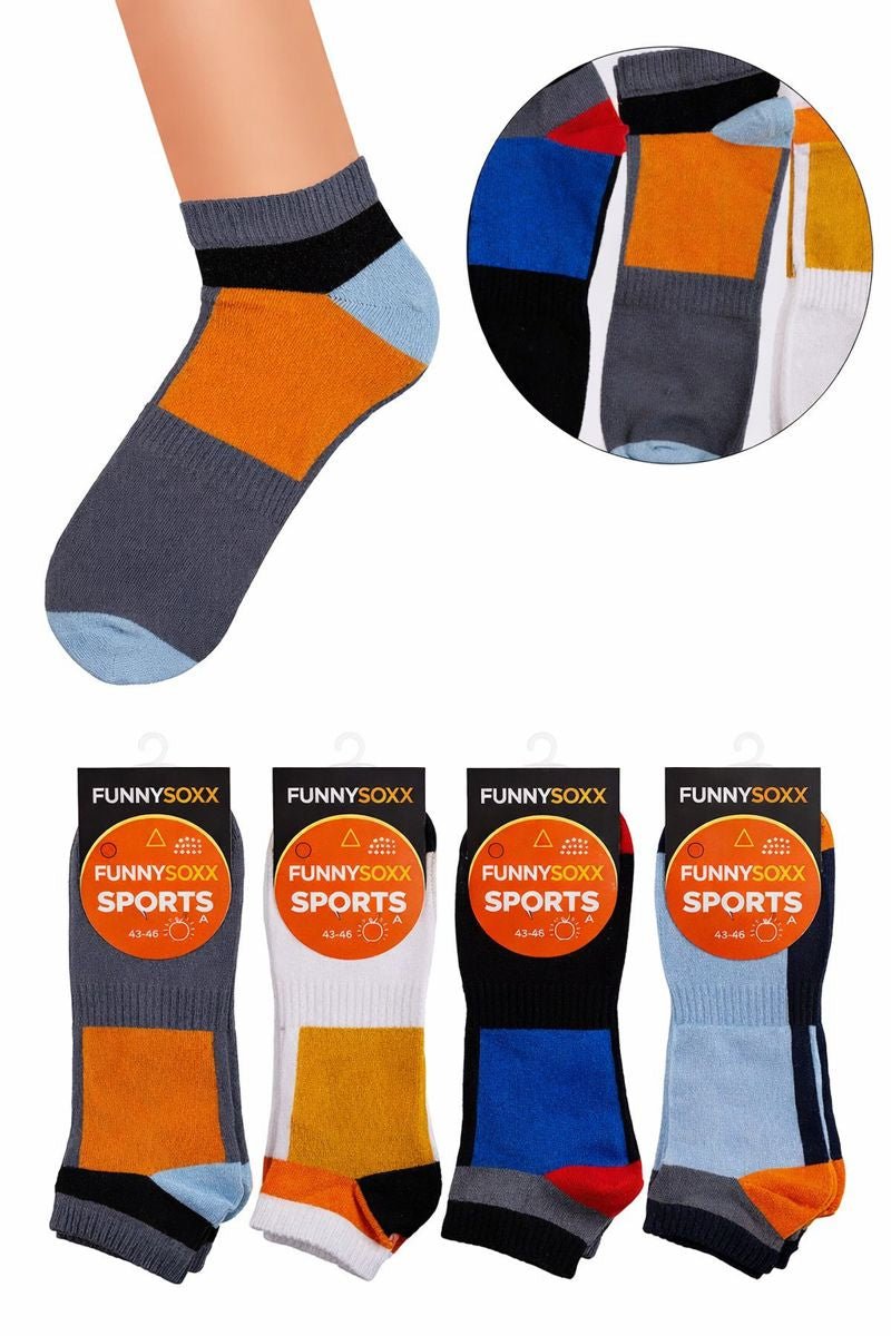FUNNYSOXX Kadın & Erkek Spor Step Çorap 4’lü Set – Özel Kutulu, Pamuklu - funnysoxx