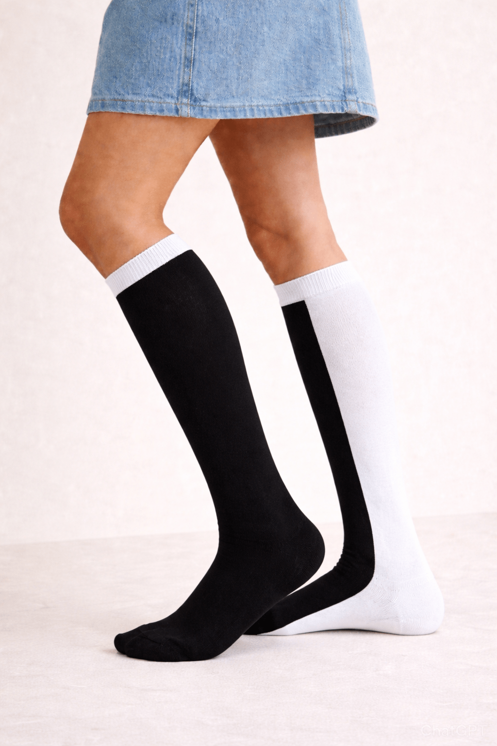 Toptan 6 Adet FUNNYSOXX Siyah Beyaz Desenli Kadın Diz altı Çorap Premium Pamuklu Likralı Konforlu Çorap Seti - funnysoxx