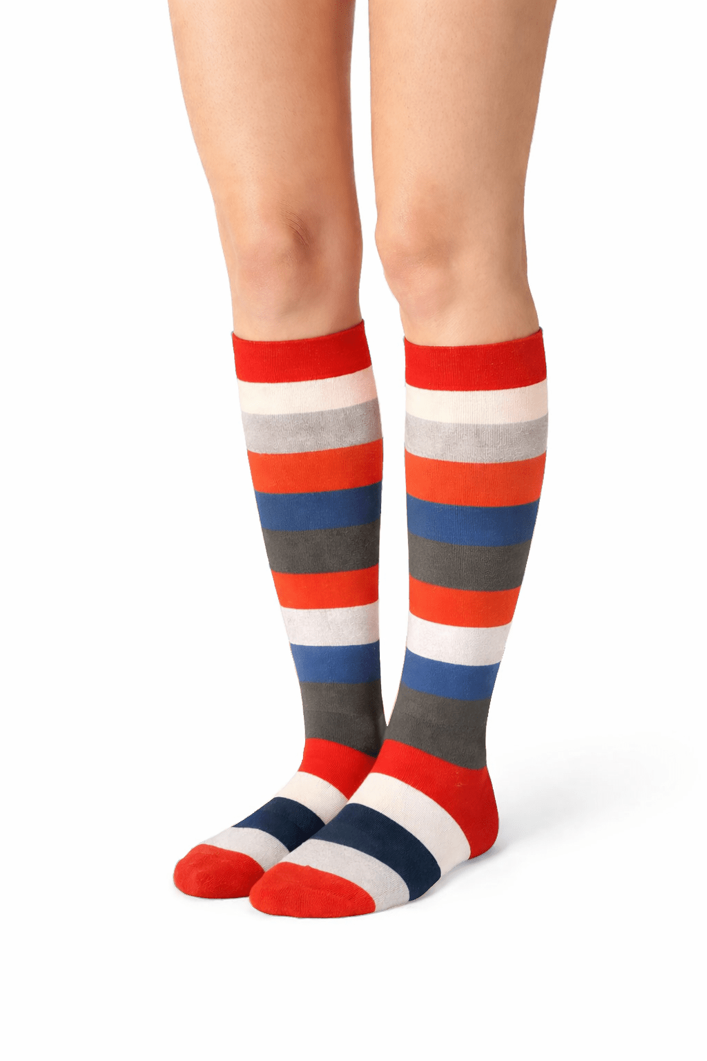 Toptan 6 Adet FUNNYSOXX Çember Desenli Kadın Dizaltı Çorap Premium Pamuklu & Likralı Konforlu Çorap Seti - funnysoxx