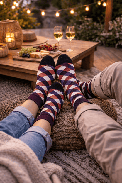 Toptan 6 Adet FUNNYSOXX Ekose Desenli Soket Çorap Kadın & Erkek Likralı Konforlu Çorap Seti Unisex - funnysoxx