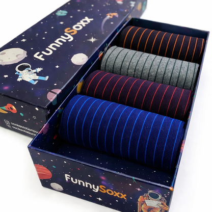 FUNNYSOXX Dikişsiz Erkek Çorap Topuk ve Burun Takviyeli  4’lü Özel Kutulu Set – Pamuklu Klasik Çorap (39-46)