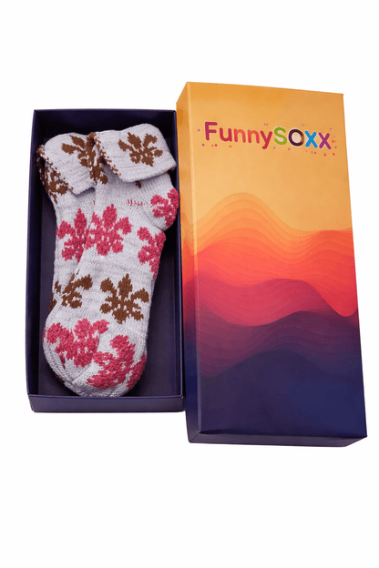 Toptan 4 ADET FUNNYSOXX Kadın %90 Yün Patik Çorap Desenli, Sıcak Tutan Kışlık Likralı Konforlu Çorap Seti - funnysoxx