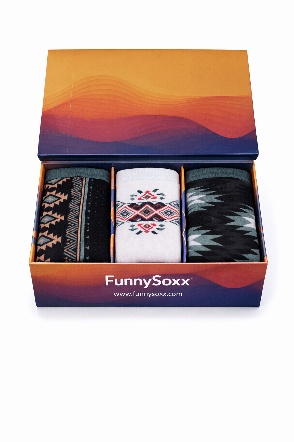 Toptan 6 Adet FUNNYSOXX Etnik Desenli Kadın Havlu Soket Çorap Premium Pamuklu & Likralı Çorap Seti - funnysoxx