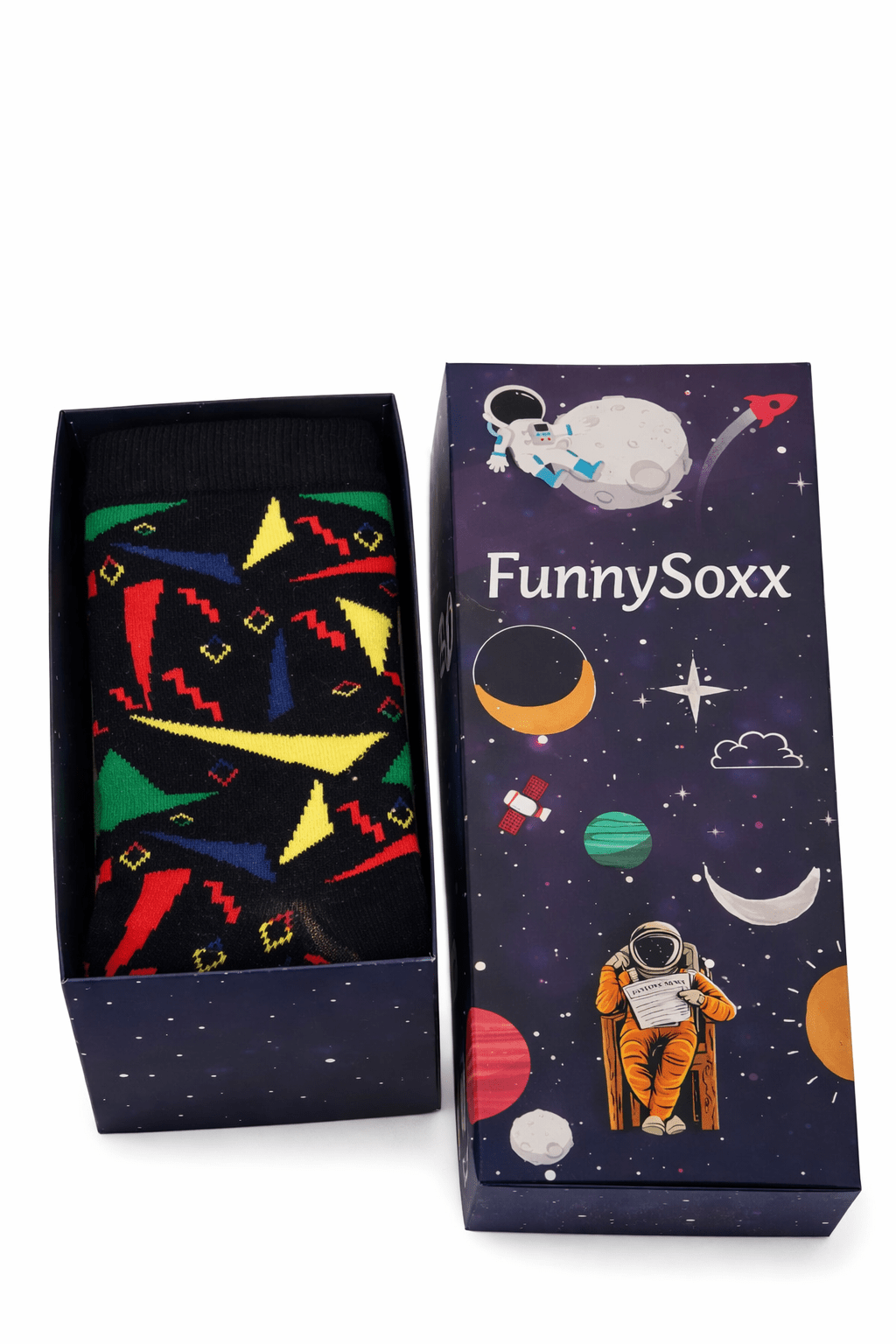 FUNNYSOXX Geometrik Desenli Erkek Çorap Günlük & Soket Çorap (39/46) Likralı Konforlu Çorap - funnysoxx