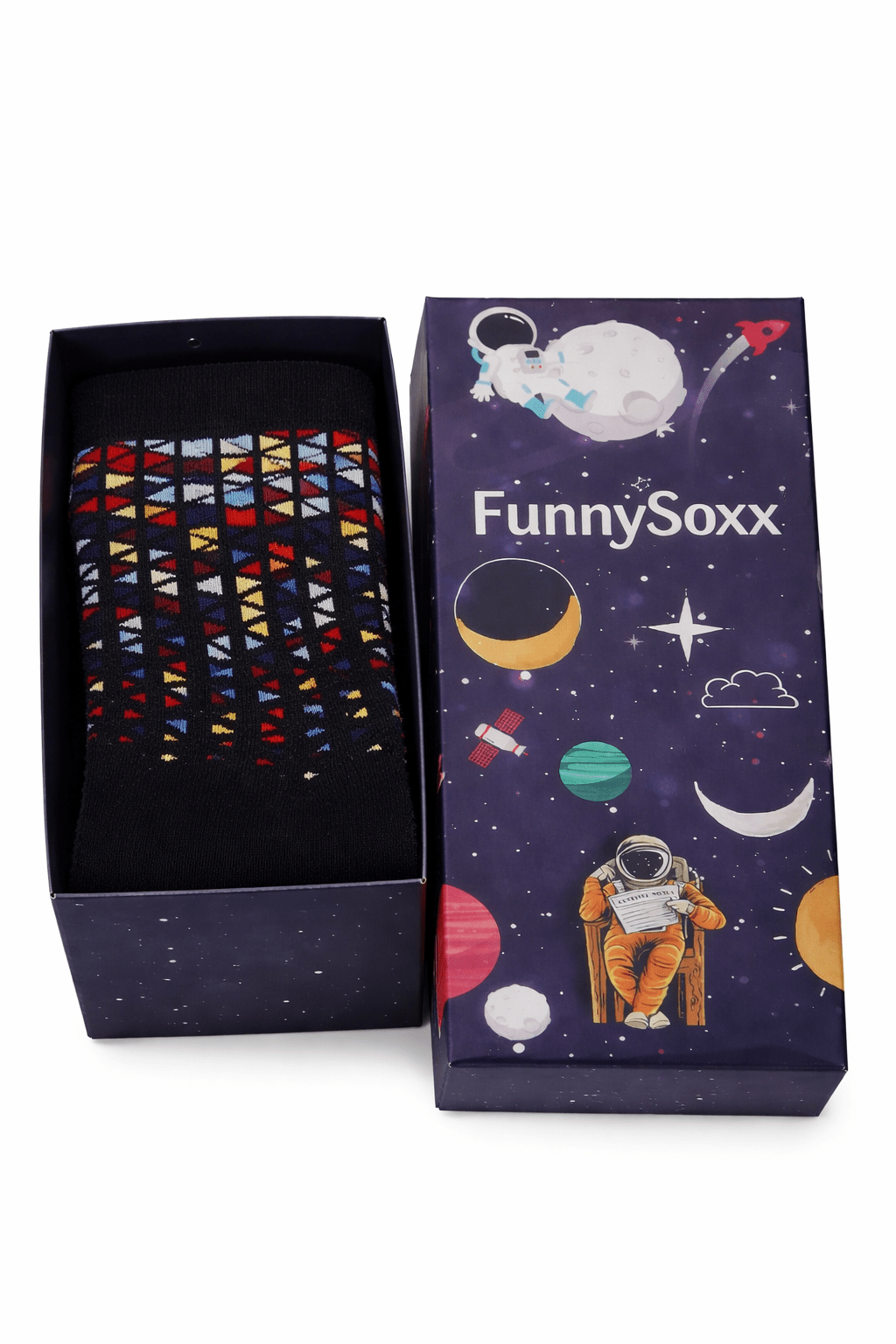 FUNNYSOXX Geometrik Desenli Erkek Çorap Günlük & Soket Çorap (39/46) Likralı Konforlu Çorap - funnysoxx