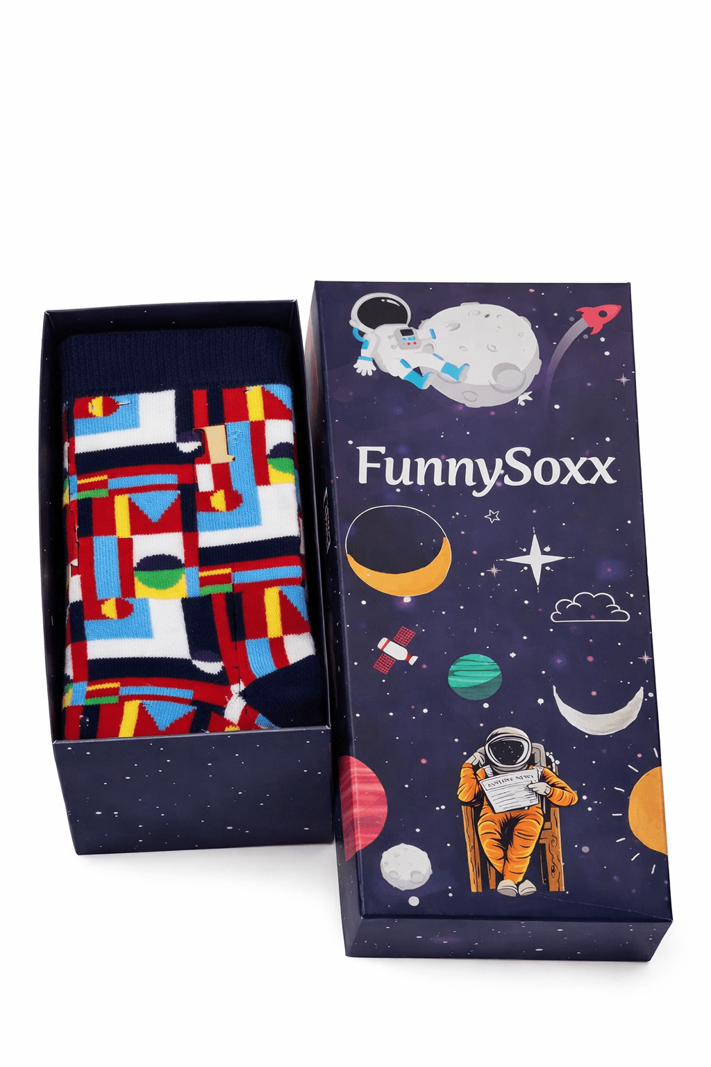 FUNNYSOXX Geometrik Desenli Erkek Çorap Günlük & Soket Çorap (39/46) Likralı Konforlu Çorap - funnysoxx