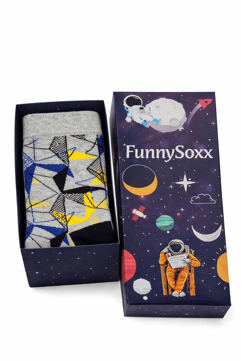 FUNNYSOXX Erkek Soket Çorap %80 Pamuk, Geometrik Desenli (39/46) Likralı Konforlu Çorap - funnysoxx