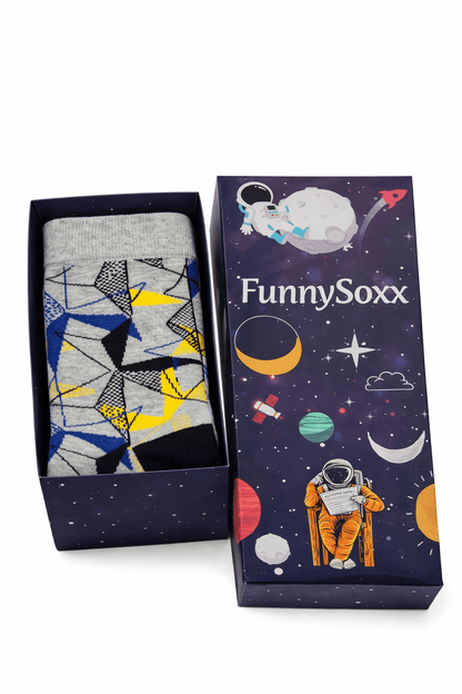 FUNNYSOXX Erkek Soket Çorap %80 Pamuk, Geometrik Desenli (39/46) Likralı Konforlu Çorap - funnysoxx