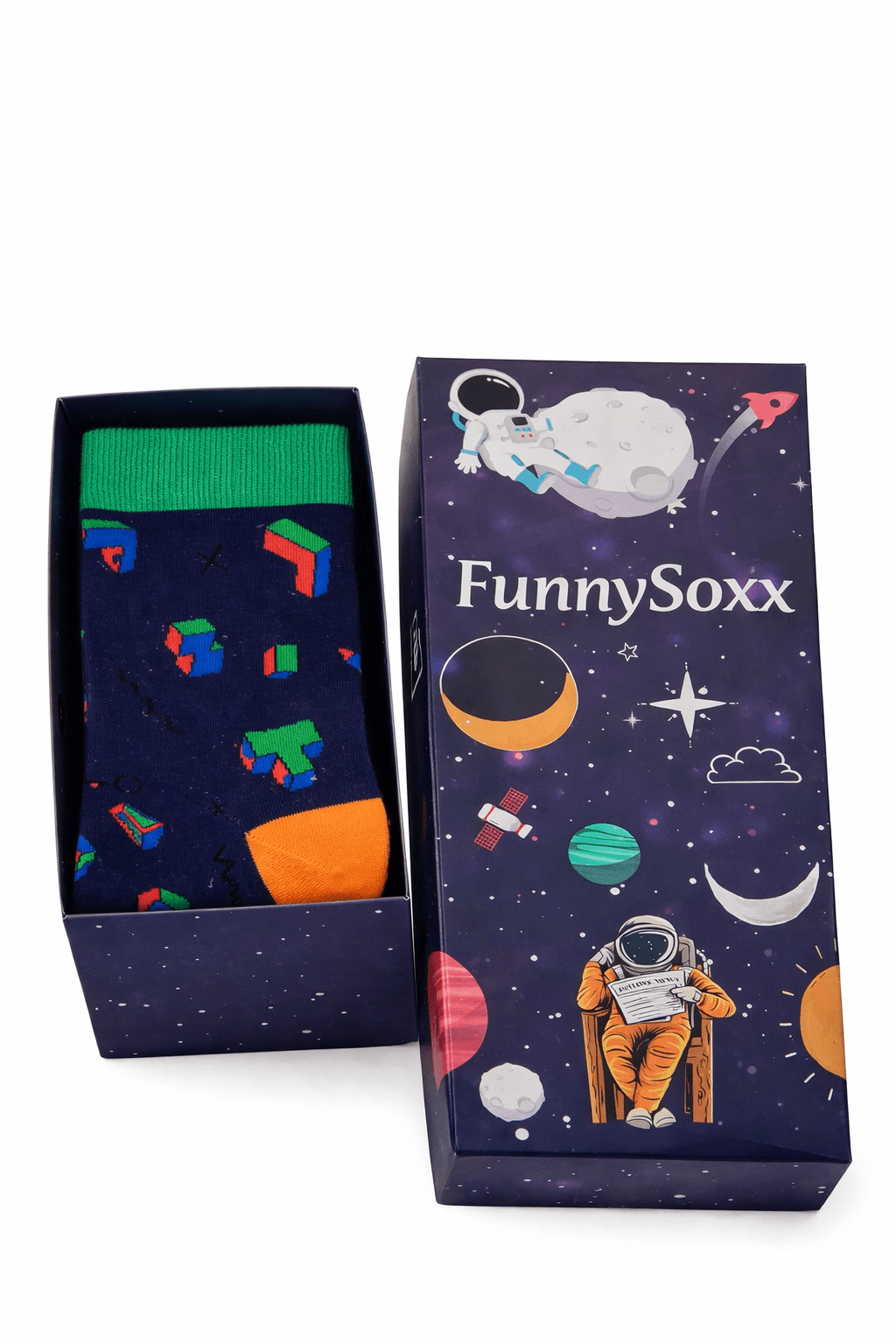 FUNNYSOXX Erkek Soket Çorap %80 Pamuk, Geometrik Desenli (39/46) Likralı Konforlu Çorap - funnysoxx