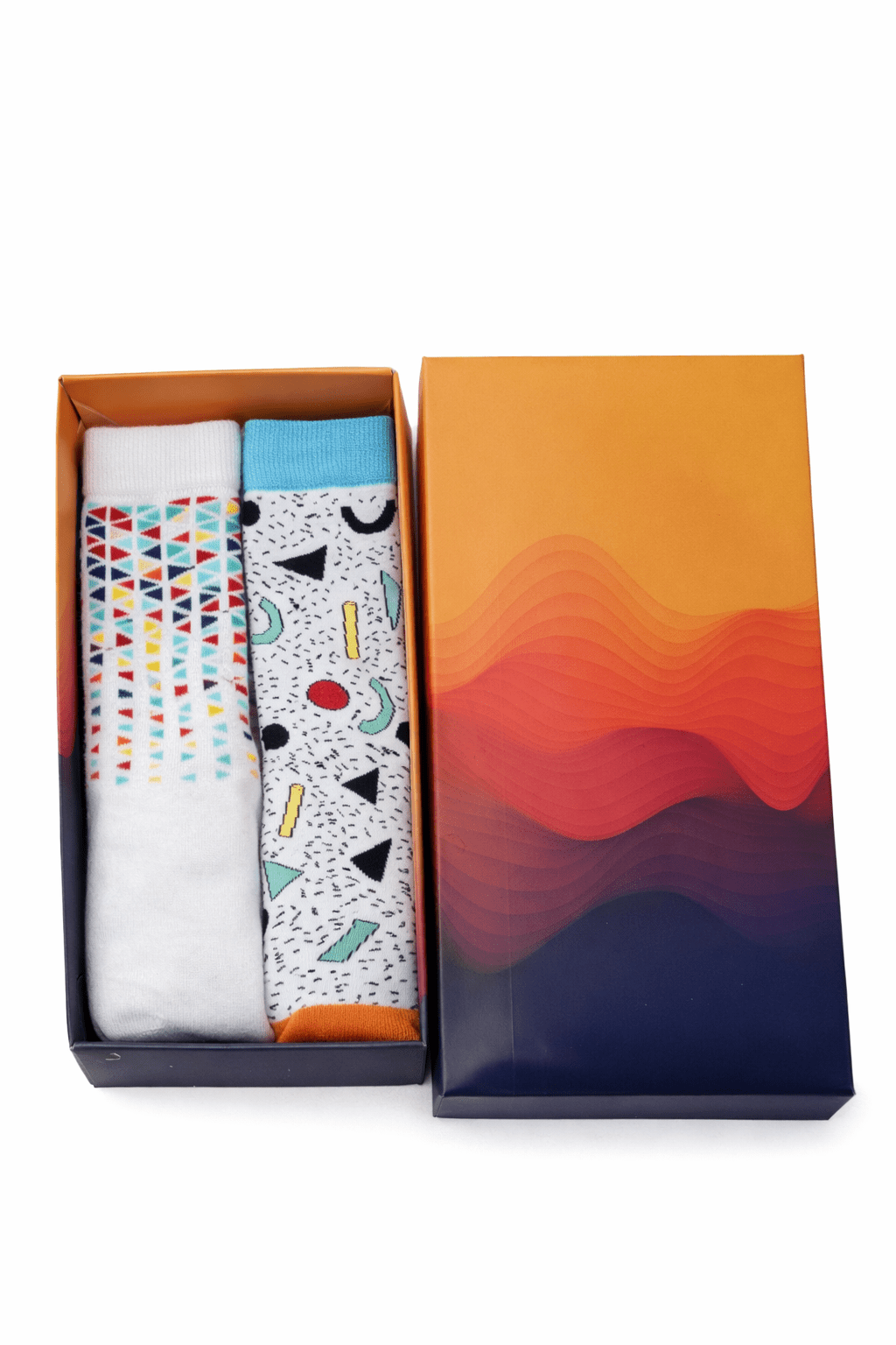 Toptan 6 Adet FUNNYSOXX Erkek Soket Çorap Geometrik Desen (39–46) Premium Likralı Pamuklu Çorap Seti - funnysoxx