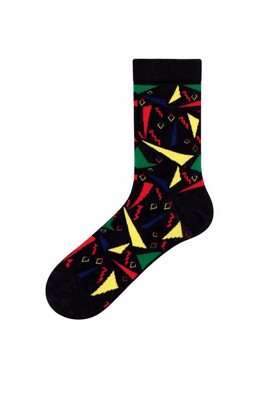FUNNYSOXX Geometrik Desenli Erkek Çorap Günlük & Soket Çorap (39/46) Likralı Konforlu Çorap - funnysoxx