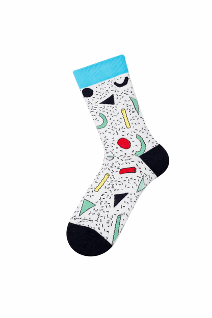 FUNNYSOXX Erkek Soket Çorap , Geometrik Desen (39–46) Likralı Konforlu Çorap - funnysoxx