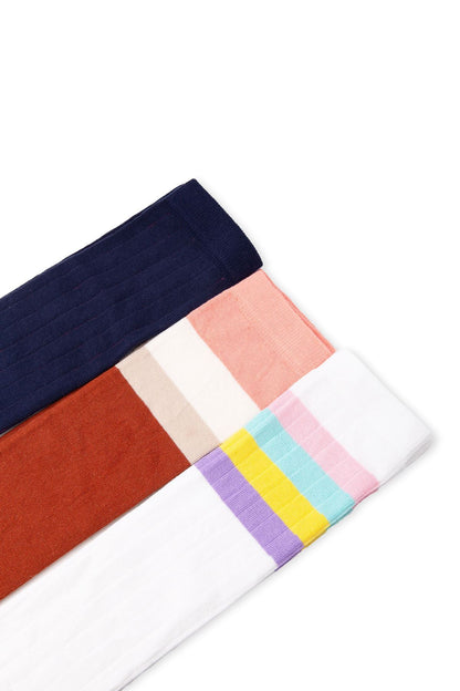 FUNNYSOXX Kadın Dizaltı Uzun Çorap 3’lü Set – Pamuklu & Elastik Özel Kutulu - funnysoxx