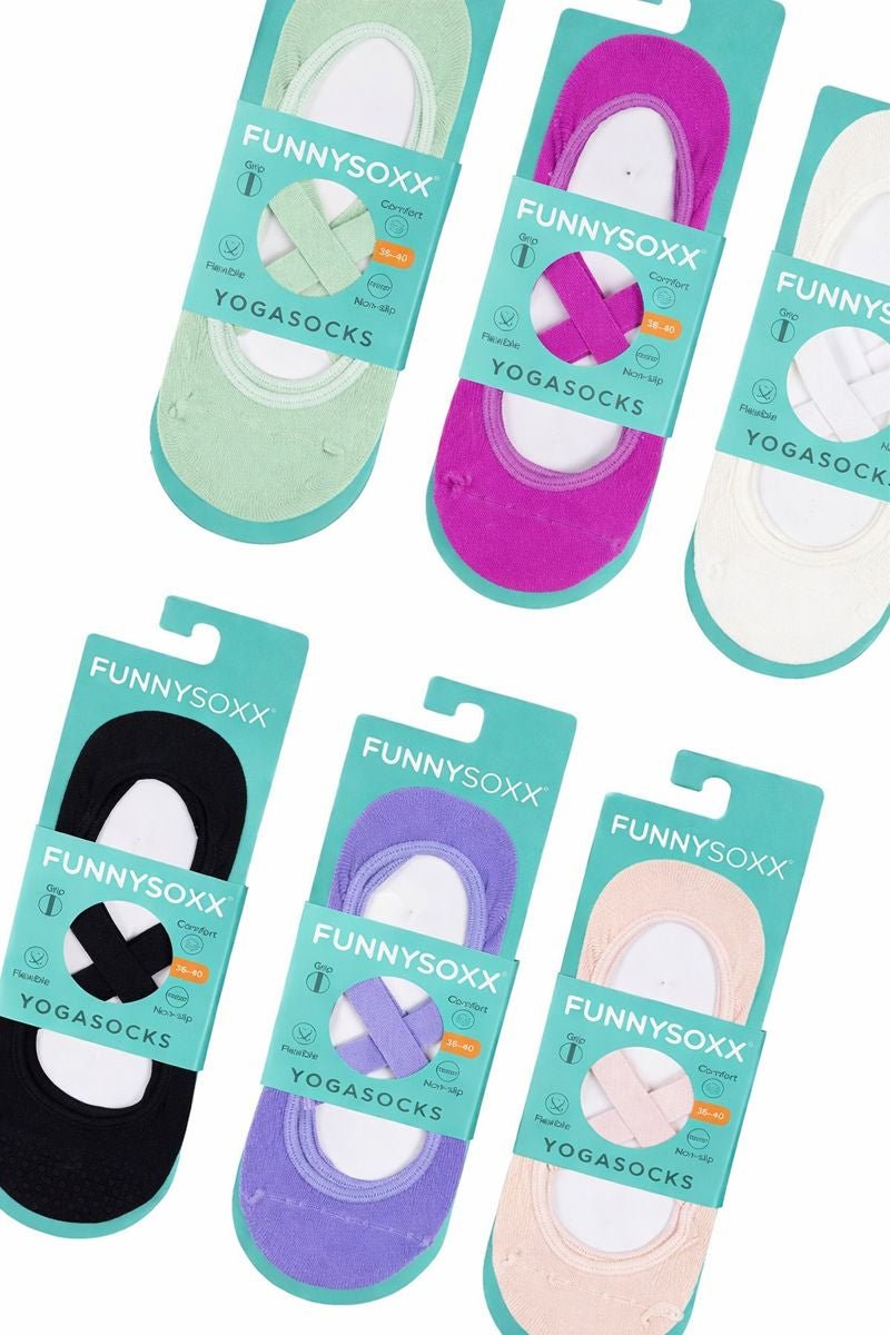 FUNNYSOXX Kadın Görünmez Yoga Çorabı – Kaymaz Tabanlı, Esnek & Konforlu | 3’lü Set - funnysoxx