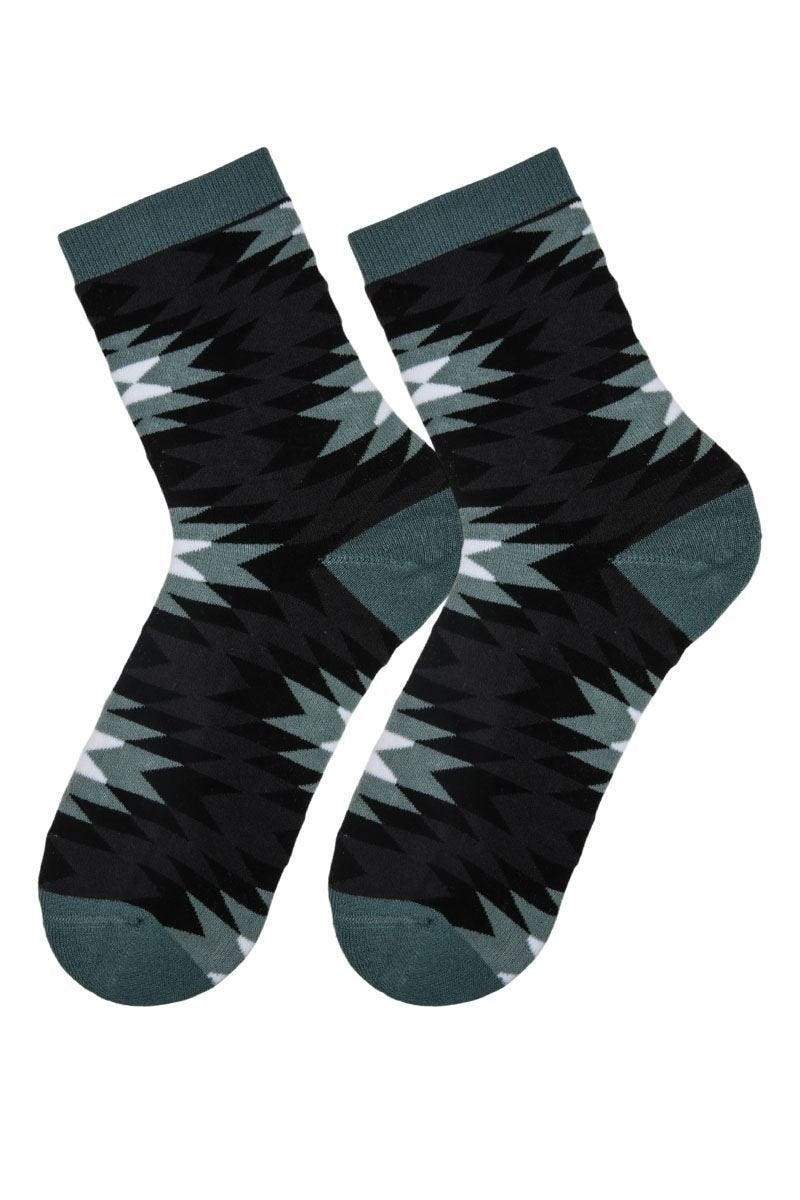 FUNNYSOXX Etnik Desenli Kadın Havlu Soket Çorap – 3’lü Kutu | Premium Pamuklu & Likralı Konfor - funnysoxx