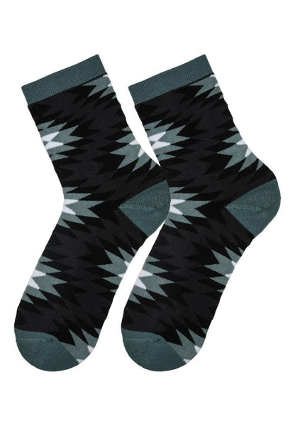 FUNNYSOXX Etnik Desenli Kadın Havlu Soket Çorap – 3’lü Kutu | Premium Pamuklu & Likralı Konfor - funnysoxx