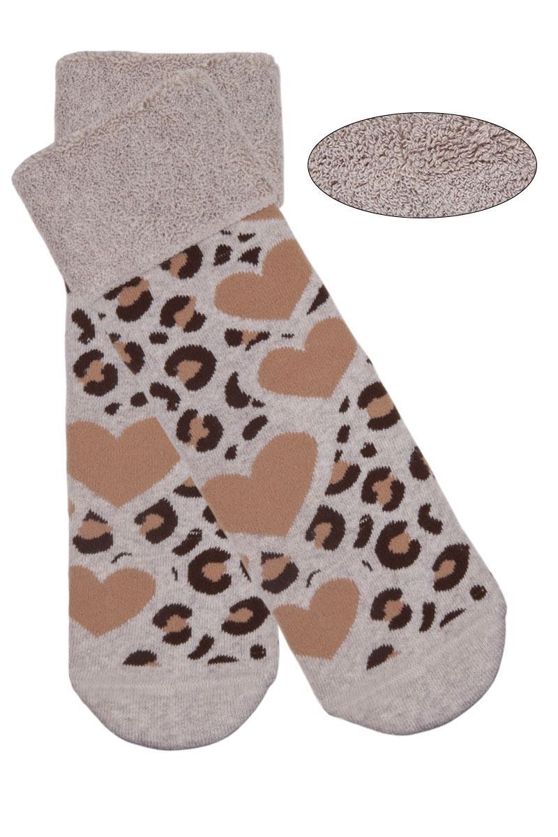 FUNNYSOXX Etnik Leopar Desenli Kadın Havlu Soket Çorap – 3’lü Kutu | Premium Pamuklu & Likralı - funnysoxx